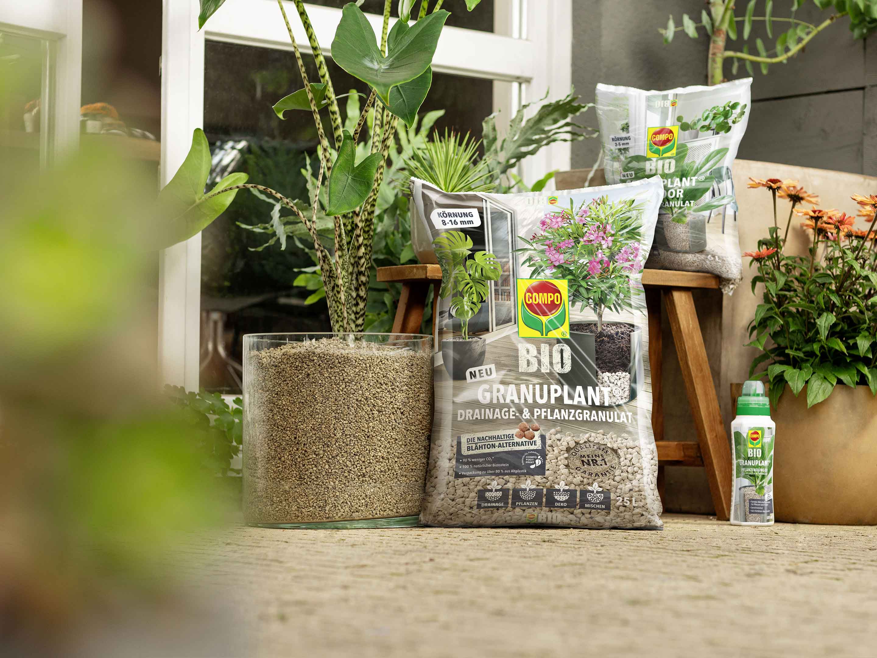 GRANUPLANT: Pflanzen mit Bimsgranulat