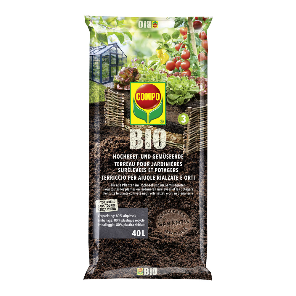 COMPO BIO Hochbeet und Gemüseerde torffrei