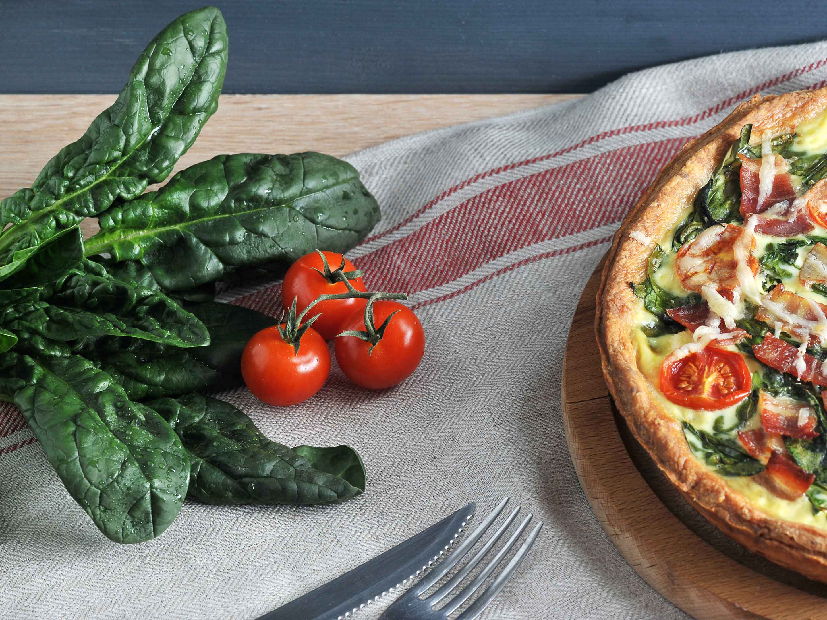 Recipe for tomato and spinach tart