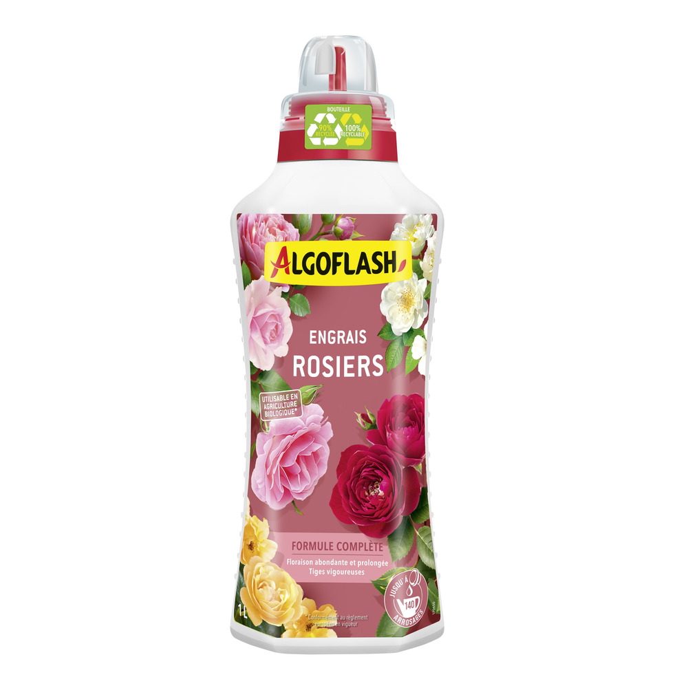 Engrais Rosiers ALGOFLASH - Granulés Pour Floraison Abondante, Jusqu'à 20m²