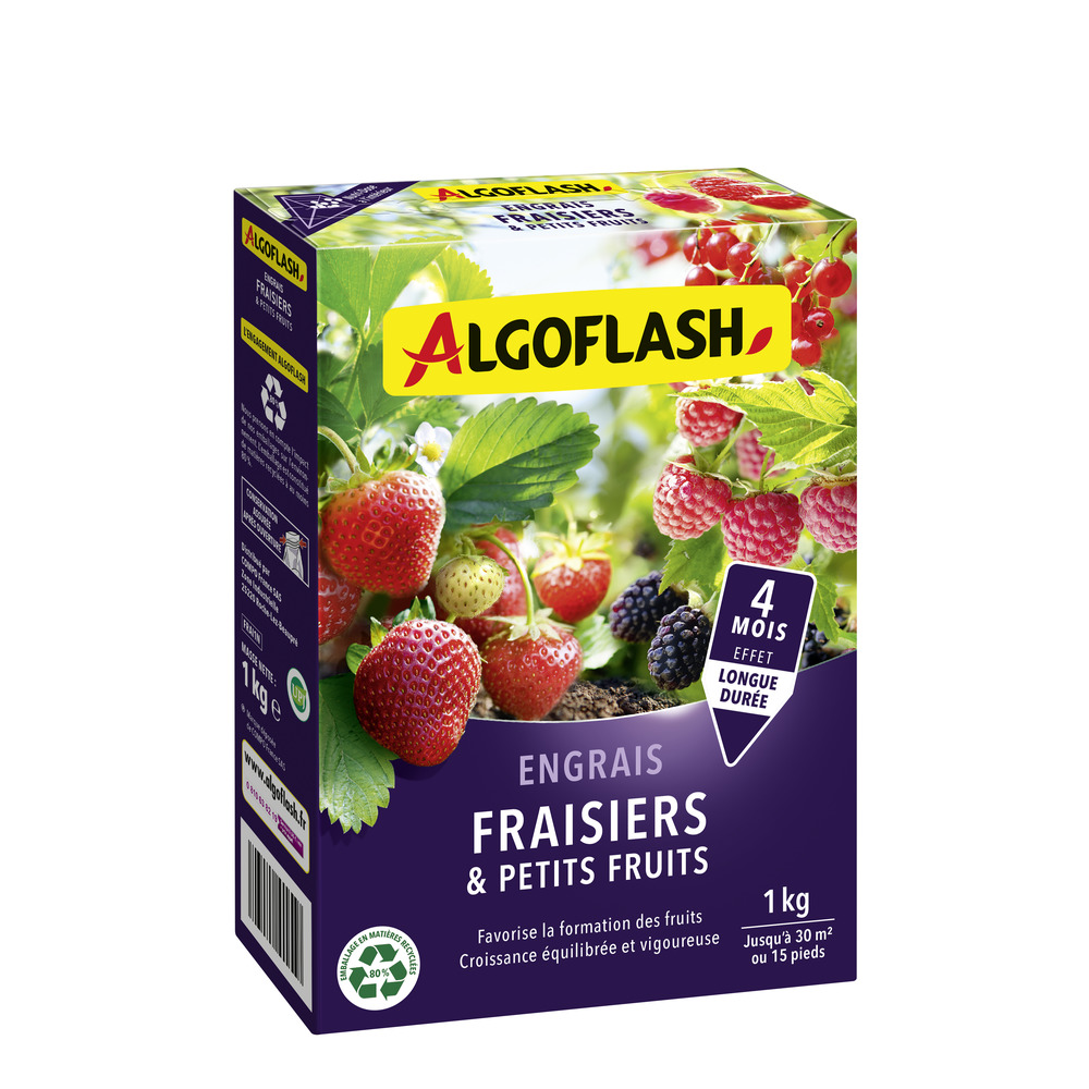 Engrais Fraisiers, Vigne Et Petits Fruits - Seau 8 Kg, NPK 3-6-12, Organique