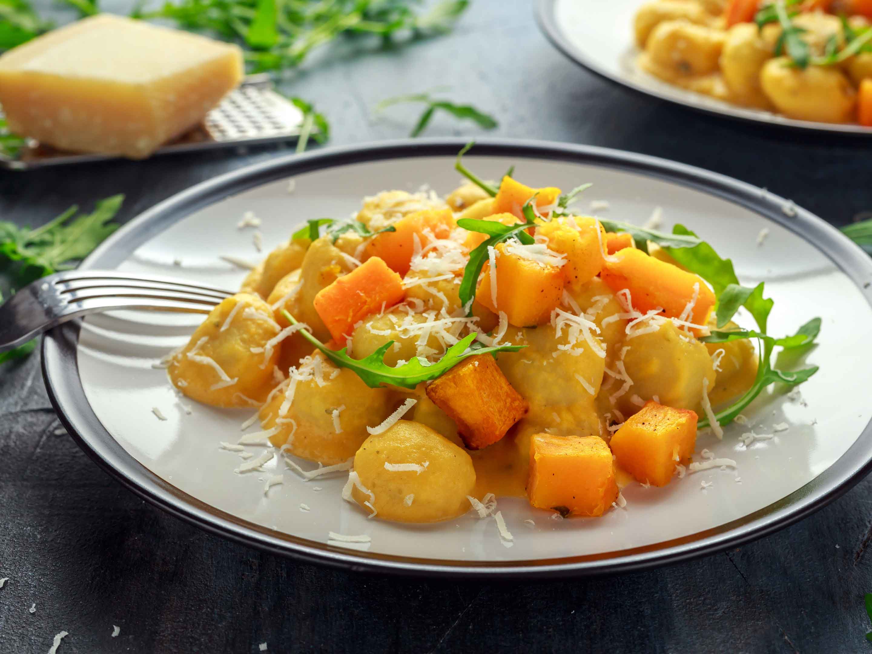 Home-made pumpkin gnocchi